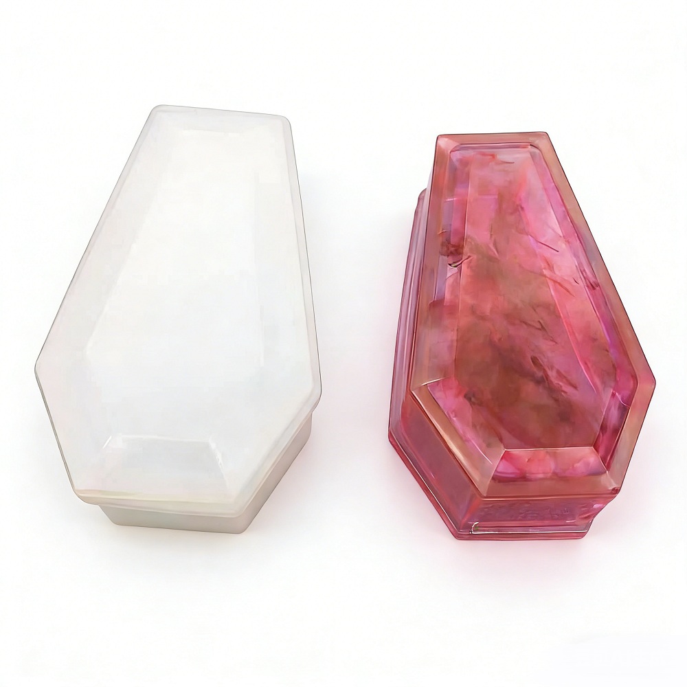 Resin Art Equipment - Moule en silicone Crâne de cercueil,