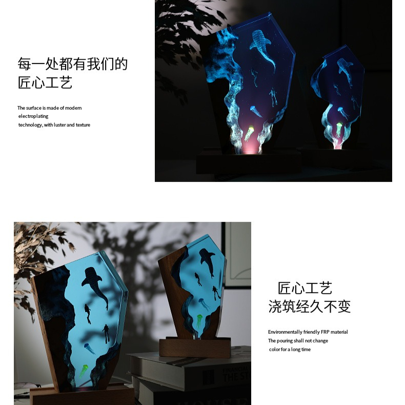 Ornement lumineux de bureau en - Resin Art Wedding Gift avis et prix