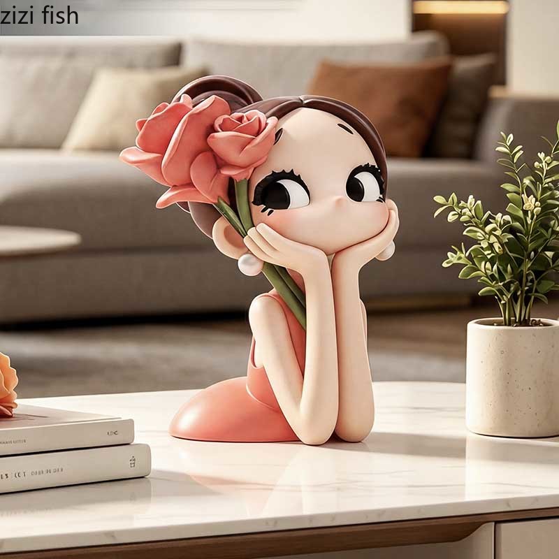 Statuette de Fille Rose Mignon - Resin Art Rose avis et prix