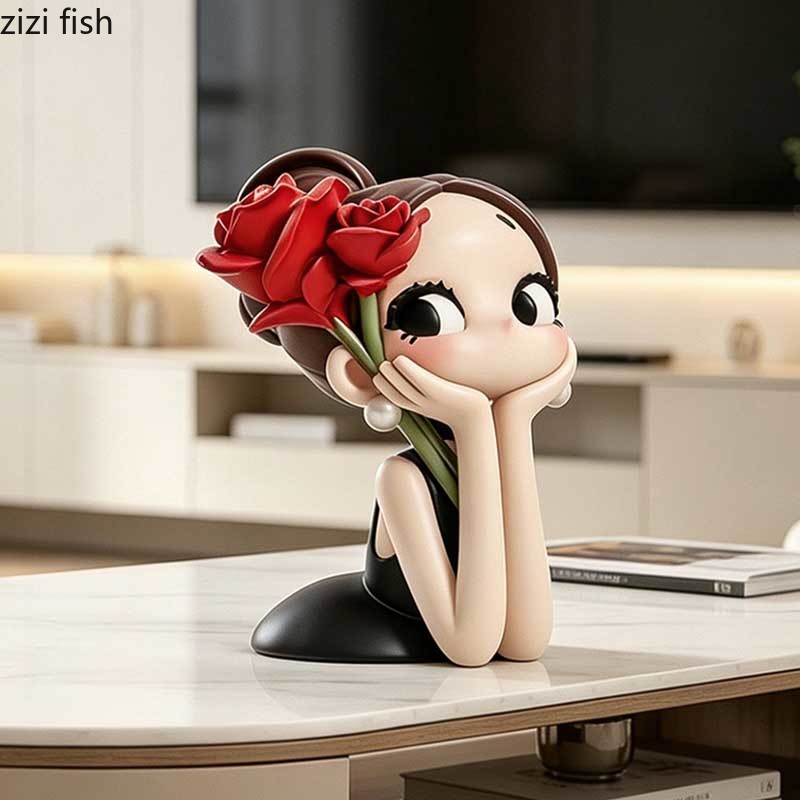 Statuette de Fille Rose Mignon - Resin Art Rose avis et prix